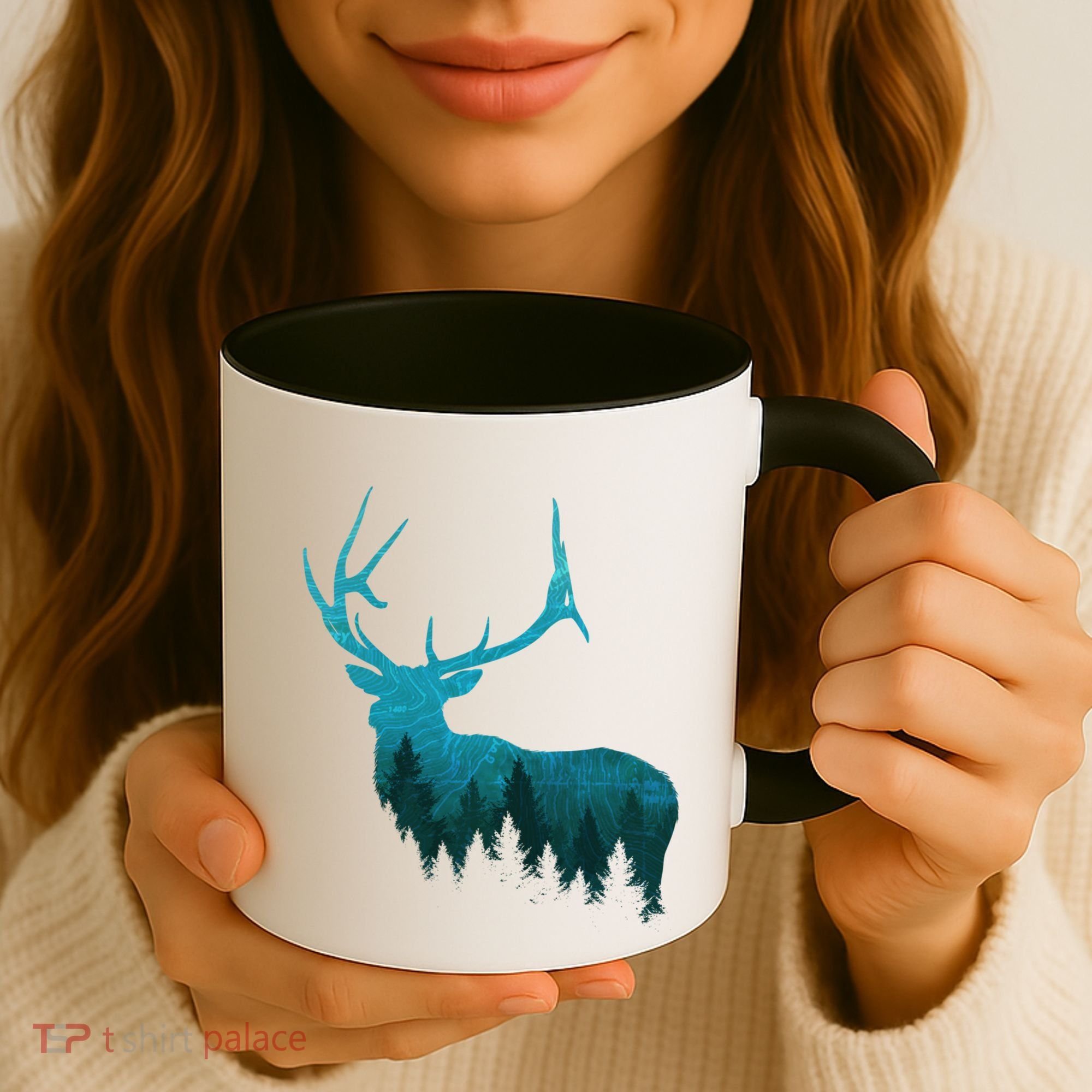 Topographical Bull Elk Deer Hunting Antlers Deer Hunters Gift Coffee Mug