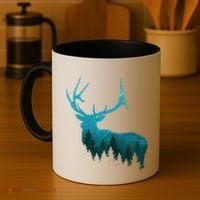 Topographical Bull Elk Deer Hunting Antlers Deer Hunters Gift Coffee Mug thumb 4