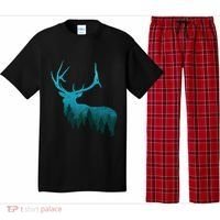 Topographical Bull Elk Deer Hunting Antlers Deer Hunters Gift Pajama Set thumb 0