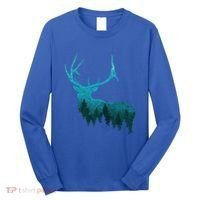 Topographical Bull Elk Deer Hunting Antlers Deer Hunters Gift Long Sleeve Shirt thumb 0