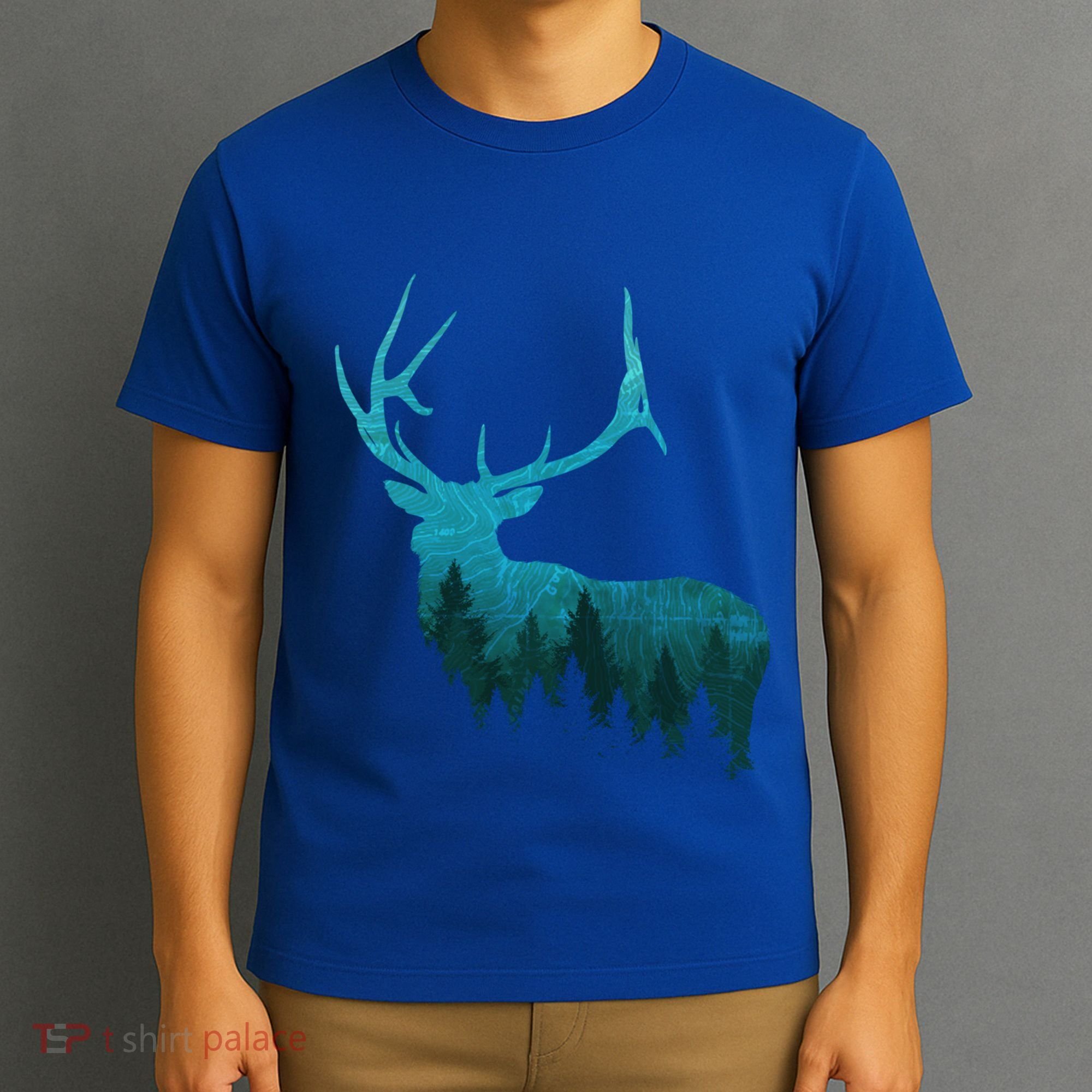Topographical Bull Elk Deer Hunting Antlers Deer Hunters Gift T-Shirt