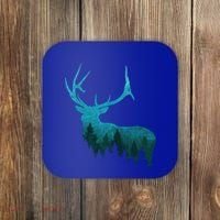 Topographical Bull Elk Deer Hunting Antlers Deer Hunters Gift Coaster thumb 0