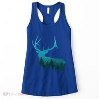 Topographical Bull Elk Deer Hunting Antlers Deer Hunters Gift Women's Tank Top thumb 0