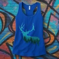 Topographical Bull Elk Deer Hunting Antlers Deer Hunters Gift Women's Tank Top thumb 3