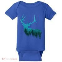Topographical Bull Elk Deer Hunting Antlers Deer Hunters Gift Baby Bodysuit thumb 0