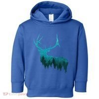 Topographical Bull Elk Deer Hunting Antlers Deer Hunters Gift Toddler Hoodie thumb 0
