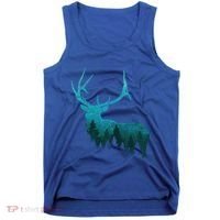 Topographical Bull Elk Deer Hunting Antlers Deer Hunters Gift Tank Top thumb 0