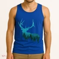 Topographical Bull Elk Deer Hunting Antlers Deer Hunters Gift Tank Top thumb 3