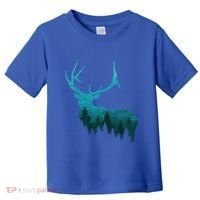 Topographical Bull Elk Deer Hunting Antlers Deer Hunters Gift Toddler T-Shirt thumb 0