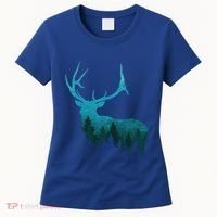 Topographical Bull Elk Deer Hunting Antlers Deer Hunters Gift Women's T-Shirt thumb 0