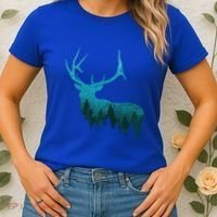 Topographical Bull Elk Deer Hunting Antlers Deer Hunters Gift Women's T-Shirt thumb 2