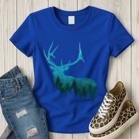 Topographical Bull Elk Deer Hunting Antlers Deer Hunters Gift Women's T-Shirt thumb 3