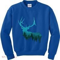 Topographical Bull Elk Deer Hunting Antlers Deer Hunters Gift Kids Sweatshirt thumb 0