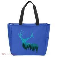 Topographical Bull Elk Deer Hunting Antlers Deer Hunters Gift Tote Bag thumb 0