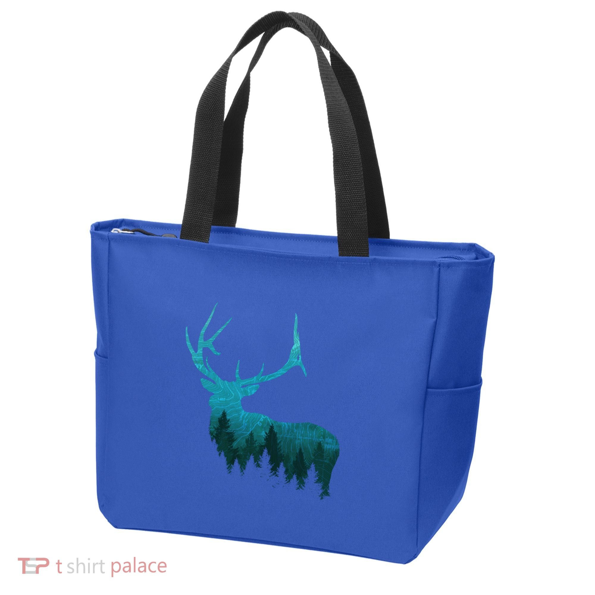 Topographical Bull Elk Deer Hunting Antlers Deer Hunters Gift Tote Bag