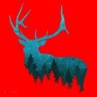 Topographical Bull Elk Deer Hunting Antlers Deer Hunters Gift Santa Hat thumb 1