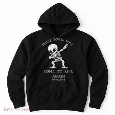 These Bones Ezekiel Christian Halloween Dabbing Skeleton  Hoodie
