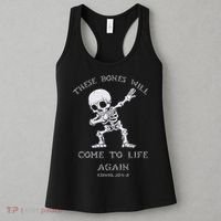 These Bones Ezekiel Christian Halloween Dabbing Skeleton  Women's Tank Top thumb 3