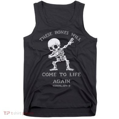 These Bones Ezekiel Christian Halloween Dabbing Skeleton  Tank Top