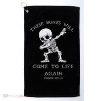 These Bones Ezekiel Christian Halloween Dabbing Skeleton  Golf Towel thumb 0