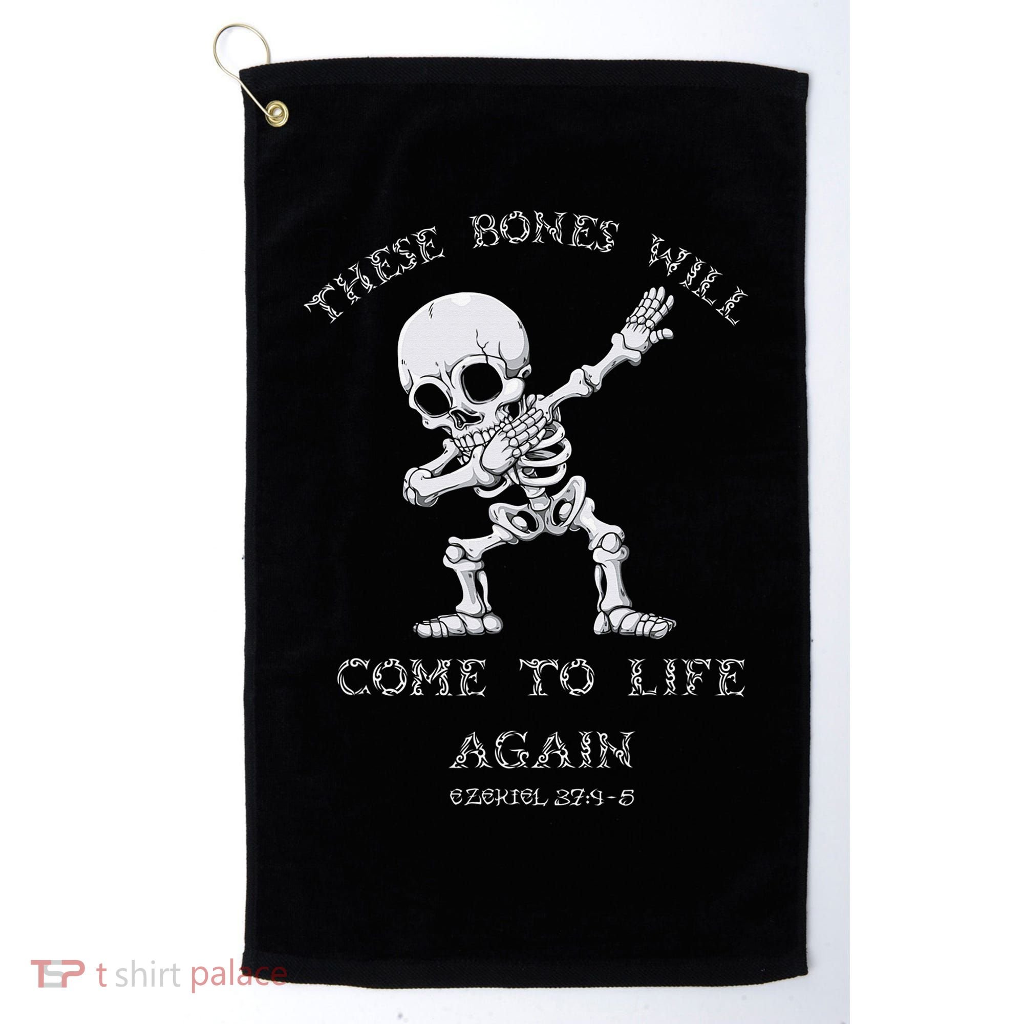 These Bones Ezekiel Christian Halloween Dabbing Skeleton  Golf Towel