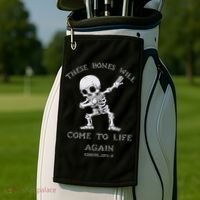 These Bones Ezekiel Christian Halloween Dabbing Skeleton  Golf Towel thumb 2