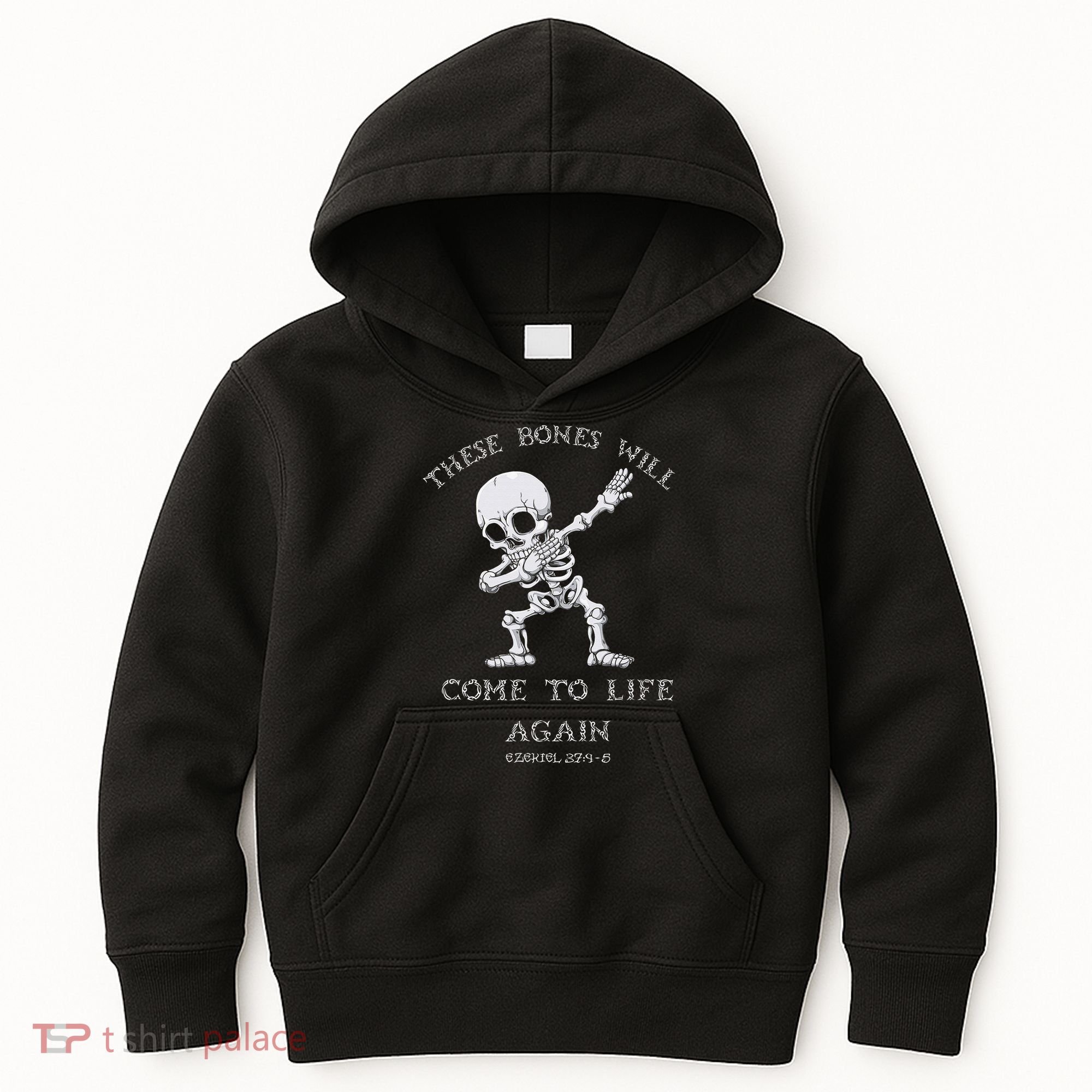These Bones Ezekiel Christian Halloween Dabbing Skeleton  Kids Hoodie