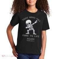These Bones Ezekiel Christian Halloween Dabbing Skeleton  Kids T-Shirt thumb 2