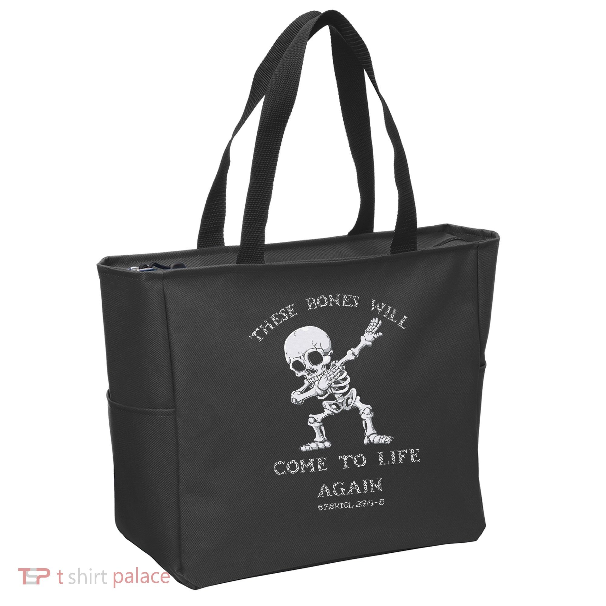 These Bones Ezekiel Christian Halloween Dabbing Skeleton  Tote Bag