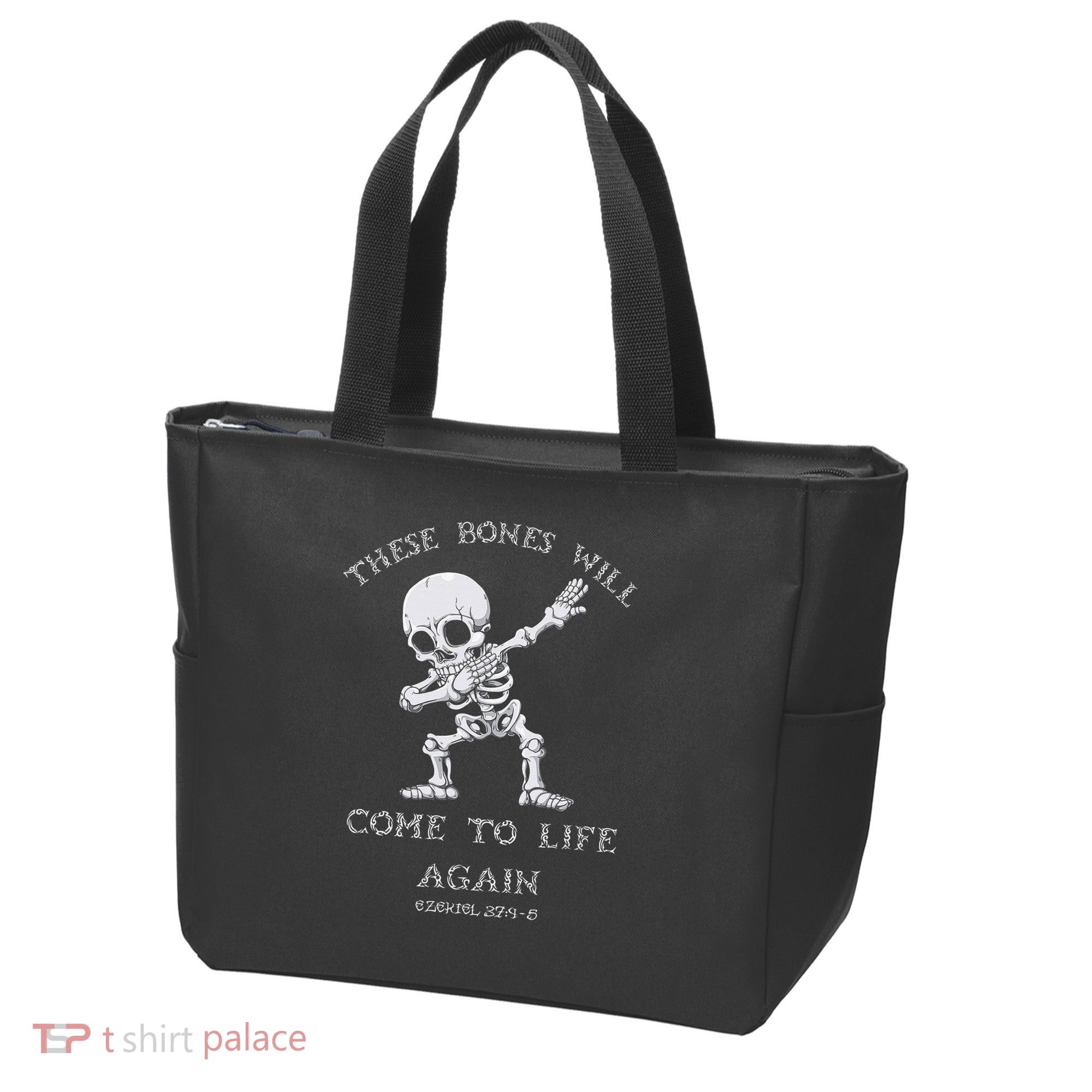 These Bones Ezekiel Christian Halloween Dabbing Skeleton  Tote Bag