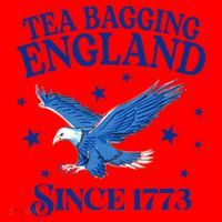 Tea Bagging England Since 1773 Patriotic Eagle Santa Hat thumb 1