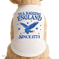 Tea Bagging England Since 1773 Patriotic Eagle Doggie Tank thumb 0