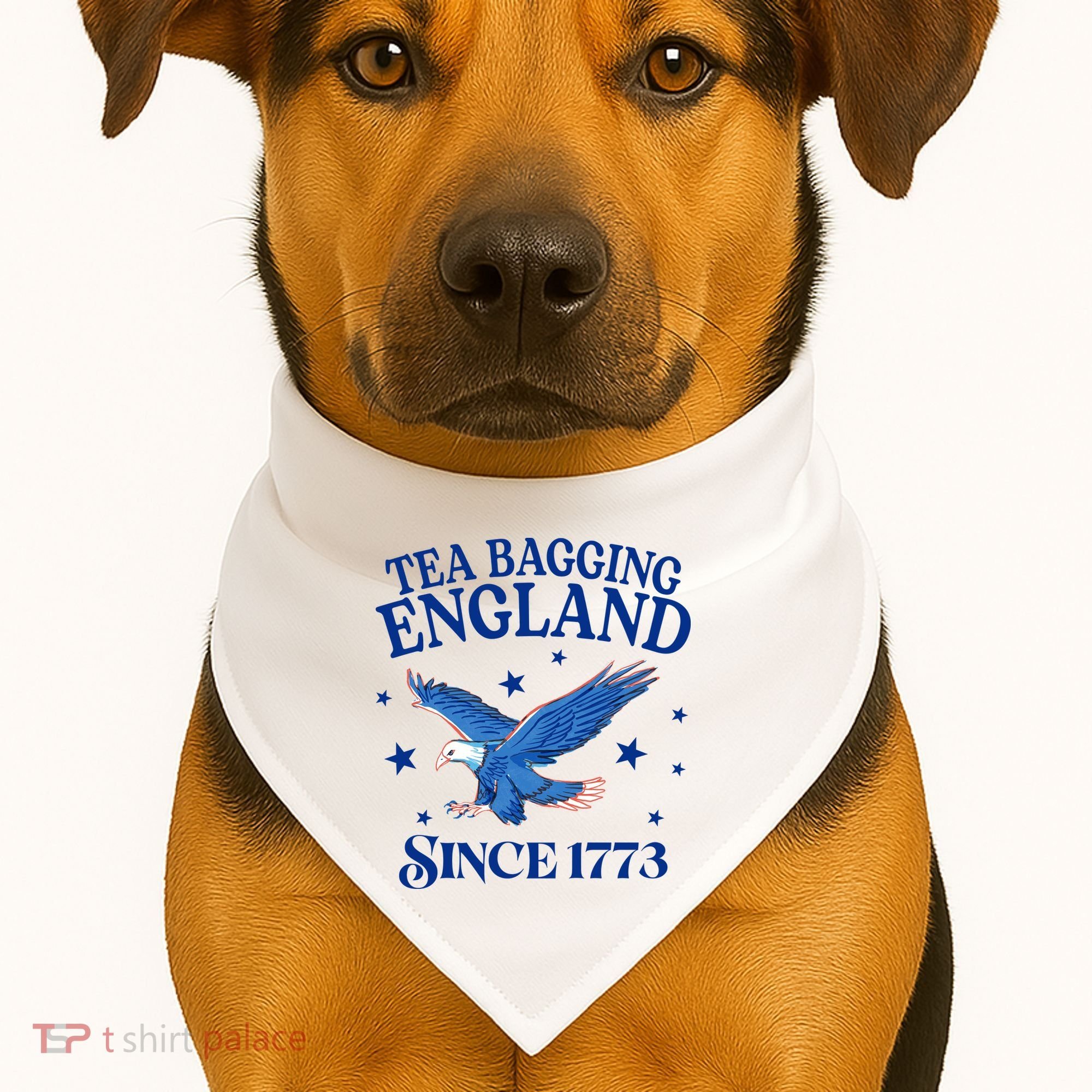 Tea Bagging England Since 1773 Patriotic Eagle USA-Made Doggie Bandana