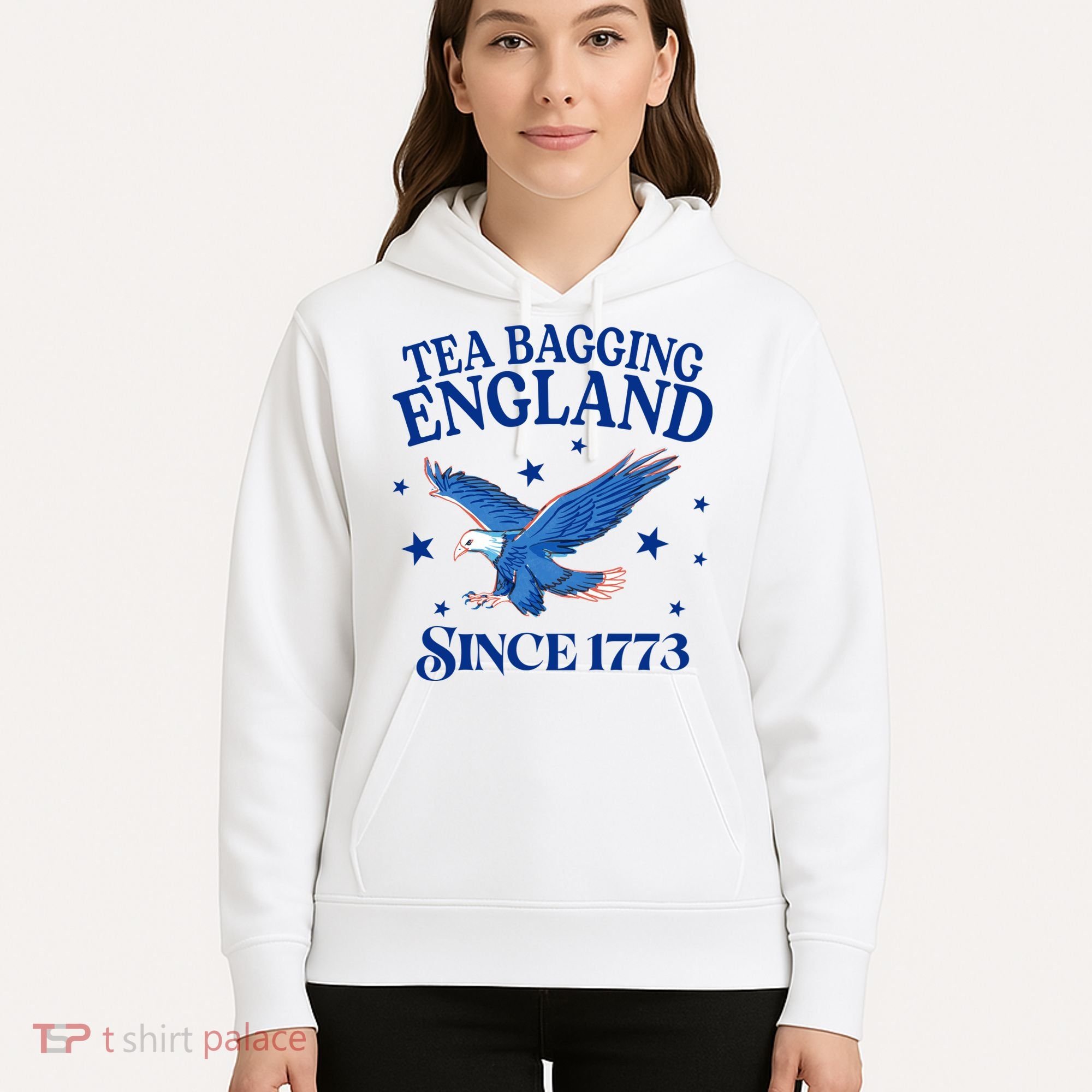 Tea Bagging England Since 1773 Patriotic Eagle Hoodie