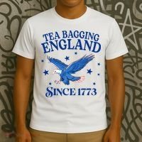Tea Bagging England Since 1773 Patriotic Eagle T-Shirt thumb 3