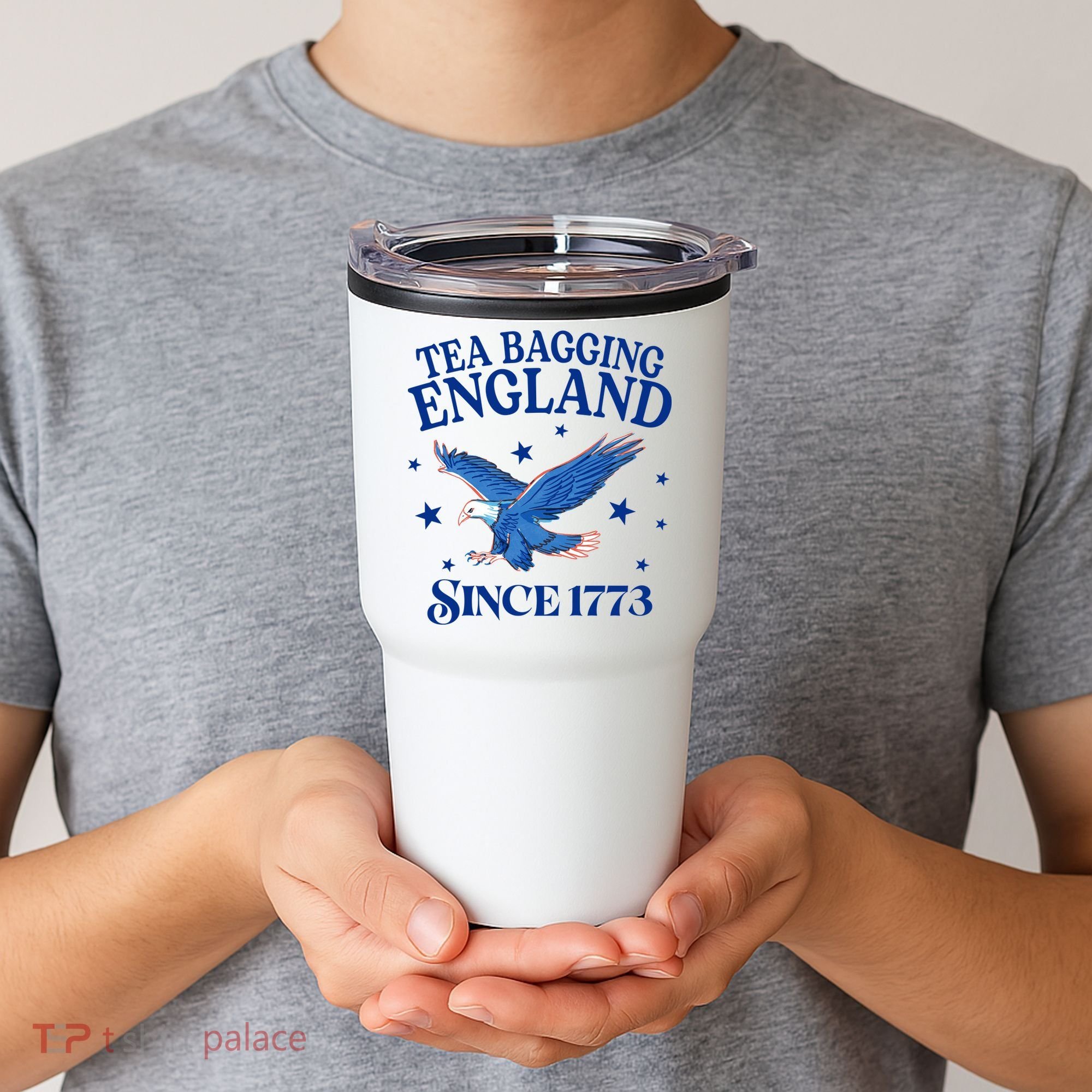 Tea Bagging England Since 1773 Patriotic Eagle Tumbler