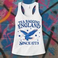 Tea Bagging England Since 1773 Patriotic Eagle Women's Tank Top thumb 3