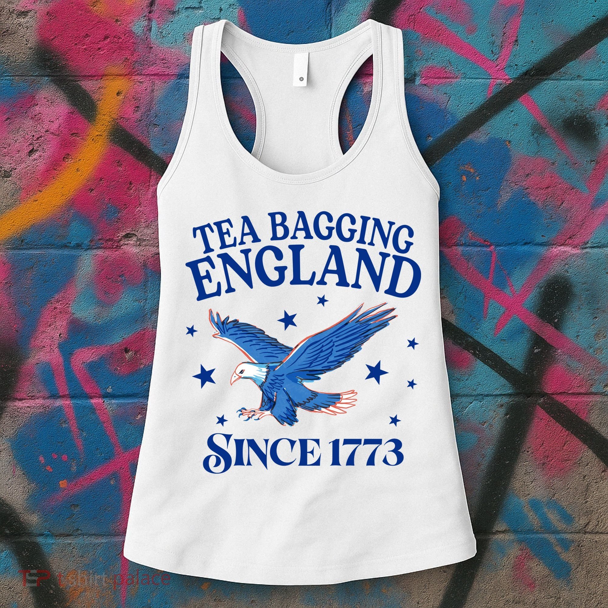Tea Bagging England Since 1773 Patriotic Eagle Women's Tank Top