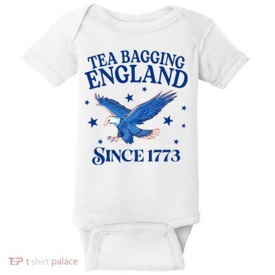 Tea Bagging England Since 1773 Patriotic Eagle Baby Bodysuit
