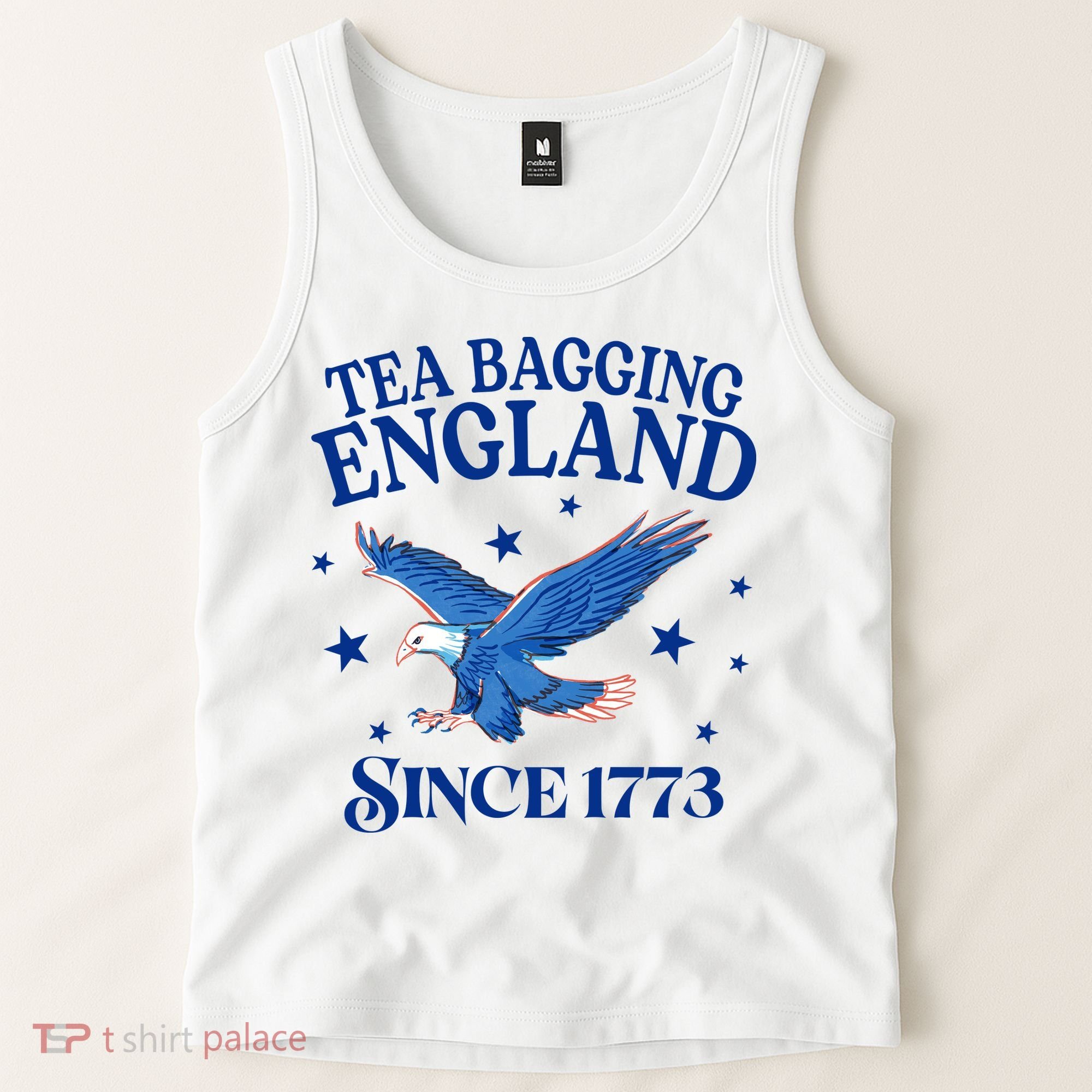 Tea Bagging England Since 1773 Patriotic Eagle Tank Top