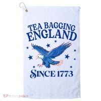 Tea Bagging England Since 1773 Patriotic Eagle Golf Towel thumb 0