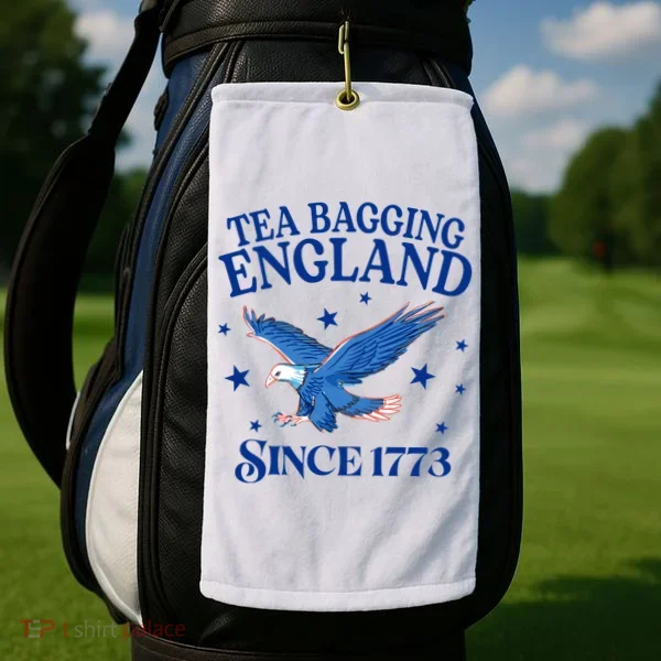 Tea Bagging England Since 1773 Patriotic Eagle Golf Towel