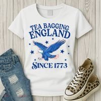 Tea Bagging England Since 1773 Patriotic Eagle Women's T-Shirt thumb 3