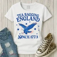 Tea Bagging England Since 1773 Patriotic Eagle Women's T-Shirt thumb 3