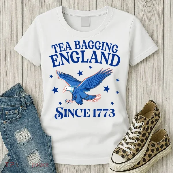 Tea Bagging England Since 1773 Patriotic Eagle Women's T-Shirt
