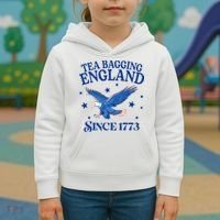 Tea Bagging England Since 1773 Patriotic Eagle Kids Hoodie thumb 3