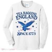 Tea Bagging England Since 1773 Patriotic Eagle Kids Long Sleeve Shirt thumb 0