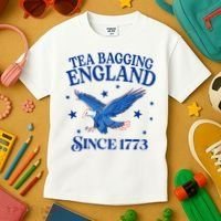 Tea Bagging England Since 1773 Patriotic Eagle Kids T-Shirt thumb 3