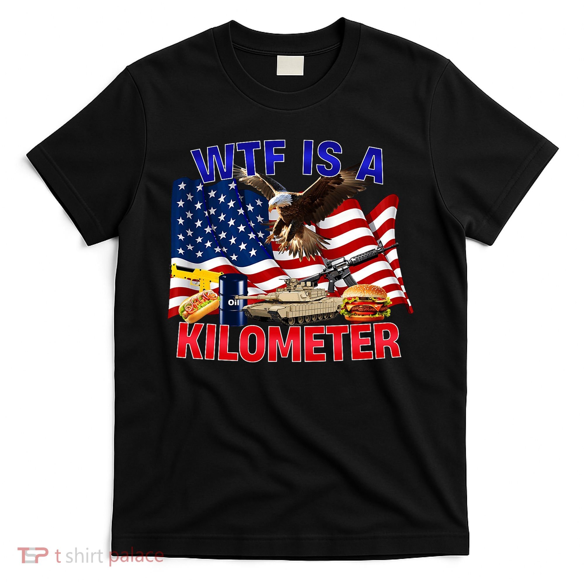 The Bald Eagle American Flag Wtf Is A Kilometer T-Shirt