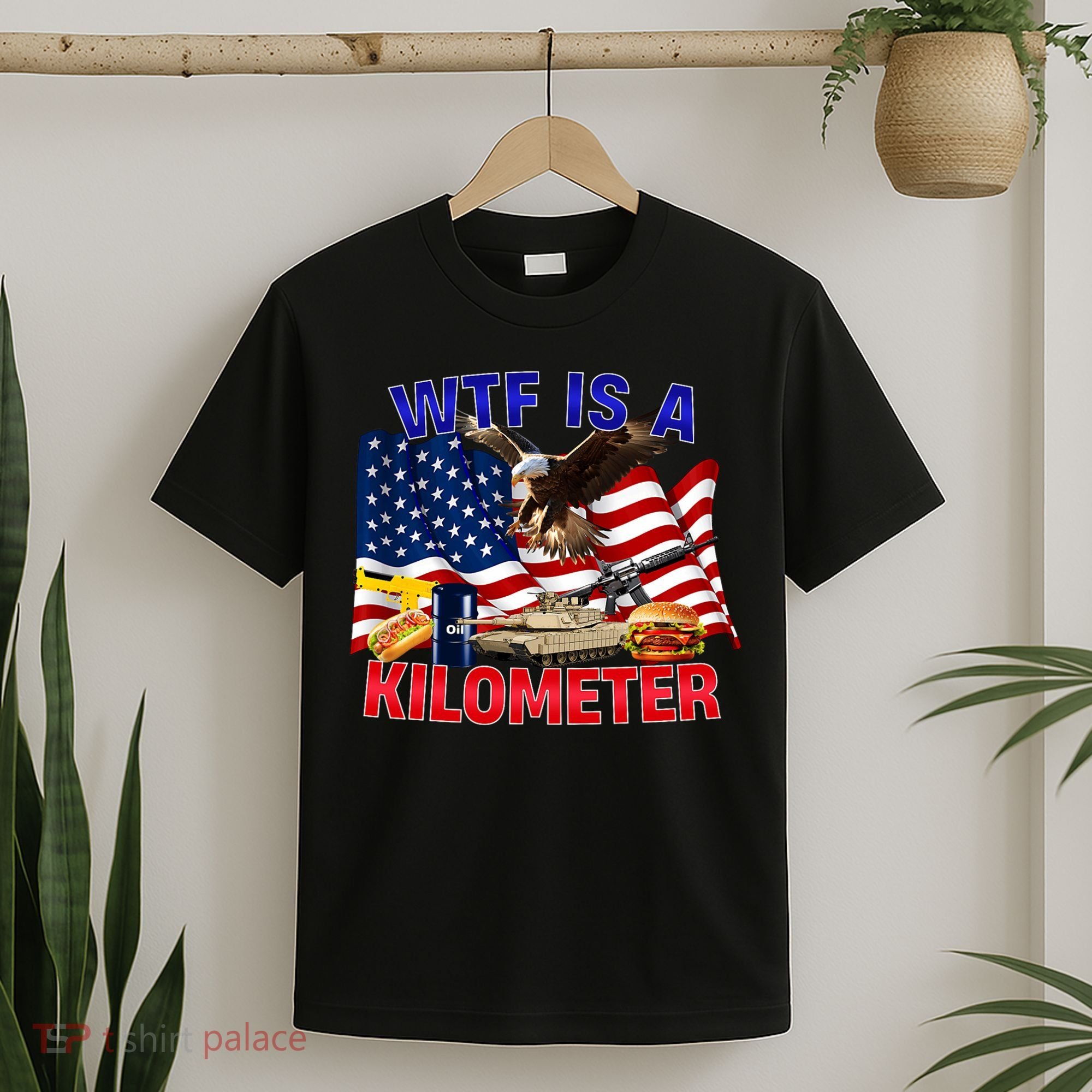 The Bald Eagle American Flag Wtf Is A Kilometer T-Shirt
